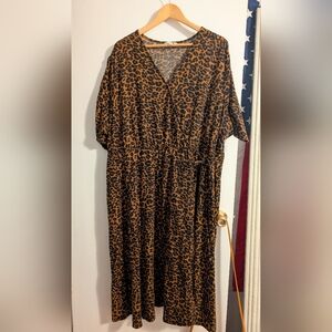 Terra & Sky Leopard Print Dress - Brown and Black